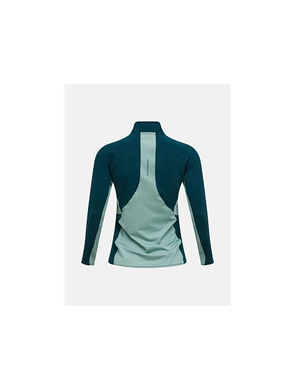 Dámské tričko W Core Half Zip model 22241529 zelená barva - Peak Performance