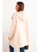 Dámská mikina s kapucí a model 21780819 béžová - K-Fashion Dámská mikina s kapucí a model 21780819 béžová - K-Fashion