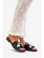 Pantofle S Dekorací Přírodní Kůže Zazoo model 21682375 Černé - Boto Pantofle S Dekorací Přírodní Kůže Zazoo model 21682375 Černé - Boto