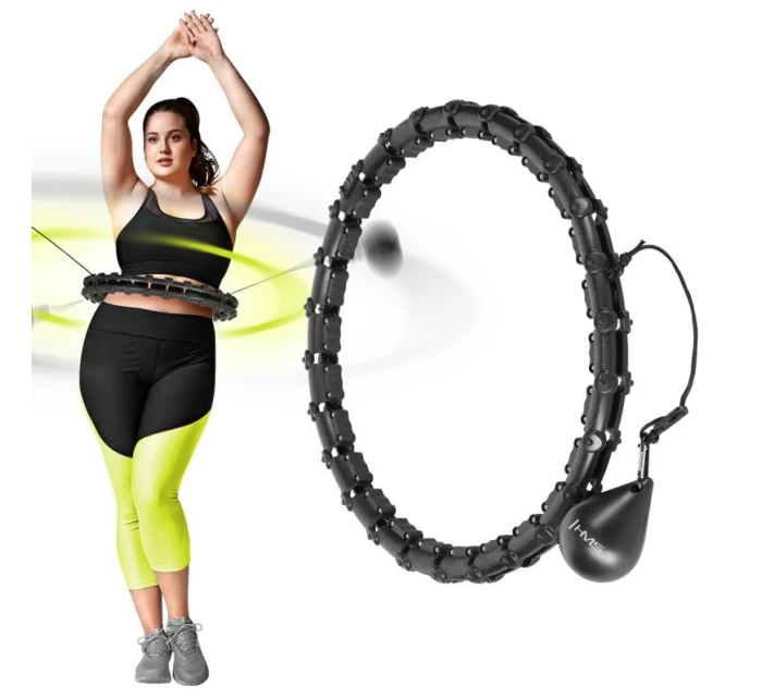 Hula Hop set HHW11 BLACK s výstupky a závažím + opasek BR163 BLACK PLUS SIZE HMS Hula Hop set HHW11 BLACK s výstupky a závažím + opasek BR163 BLACK PLUS SIZE HMS