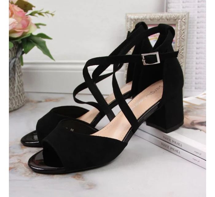 Černé sandály na jehlovém podpatku W model 21777516  Sergio Leone - Inny