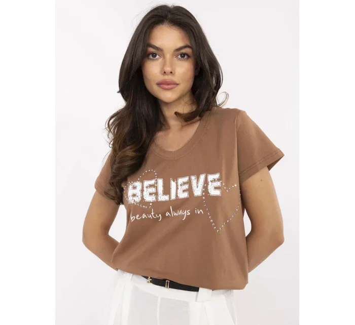 T shirt CLM TS model 21116898 jasny brązowy - FPrice