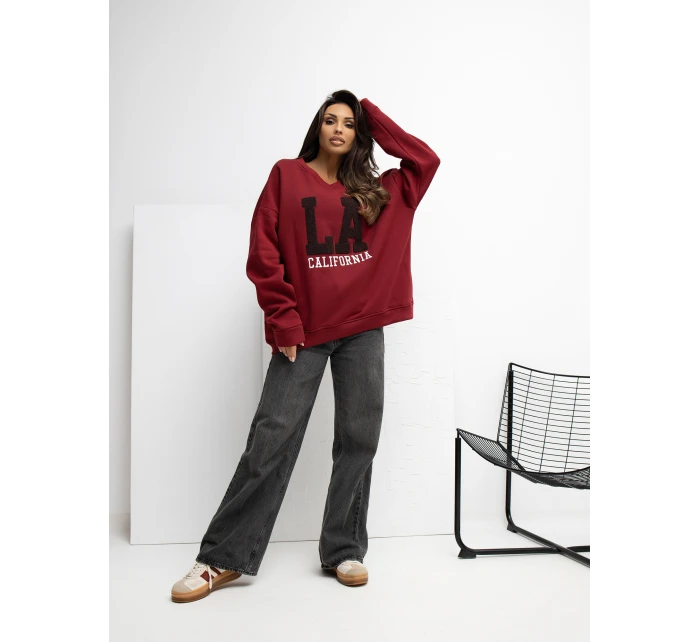 Bluza RV BL model 21777676 bordowy - FPrice Bluza RV BL model 21777676 bordowy - FPrice