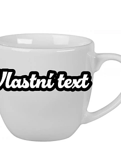 Personalizovaný keramický hrníček 400 ml s vlastním textem s obrysem
