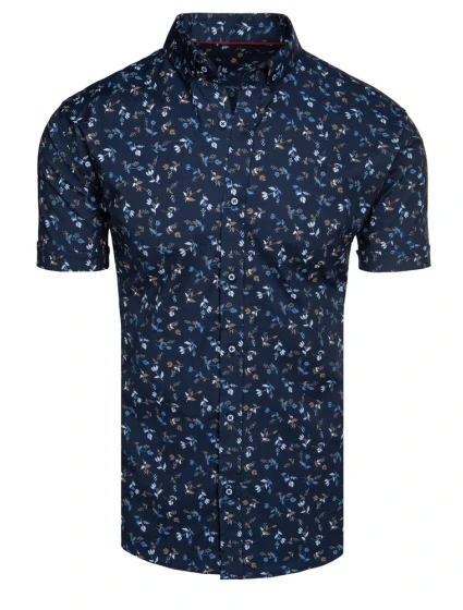 Pánská tmavě modrá košile s krátkým rukávem Dstreet model 21989535 - FashionStreet