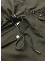 Oboustranná dámská bunda v khaki barvě (BR9762)