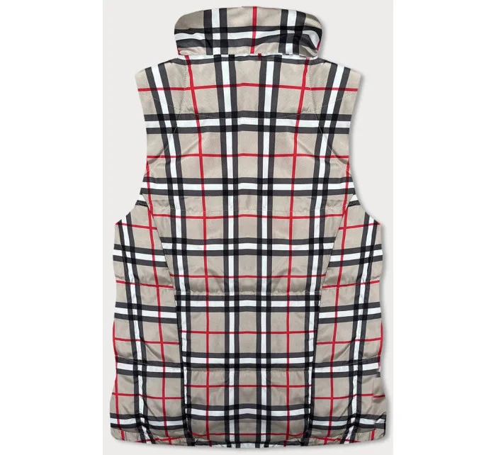 Světle béžová oboustranná dámská vesta model 18471356 - Miss TiTi Světle béžová oboustranná dámská vesta model 18471356 - Miss TiTi