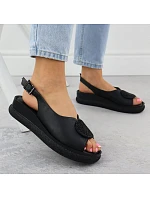 Černé dámské sandály Filippo DS6984 na platformách se zirkony