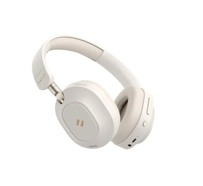Bezdrátová sluchátka Bluetooth Havit H668BT v béžové barvě