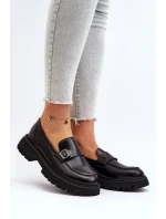 Dámské mokasíny s černým páskem model 21649209 - VINCEZA