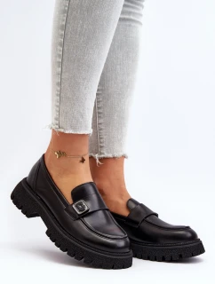 Dámské mokasíny s černým páskem model 21649209 - VINCEZA