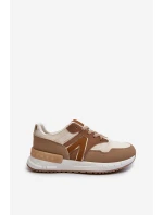 Dámské tenisky z ekologické kůže hnědé model 21657641 - Boto Dámské tenisky z ekologické kůže hnědé model 21657641 - Boto