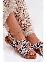 Dámské Sandály Na Plochém Podpatku Se Zlatými model 21702321 - Boto Dámské Sandály Na Plochém Podpatku Se Zlatými model 21702321 - Boto