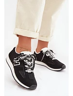 Dámské tenisky s ozdobným šněrováním Černé model 22039815 - Boto