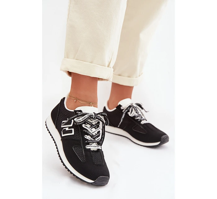 Dámské tenisky s ozdobným šněrováním Černé model 22039815 - Boto