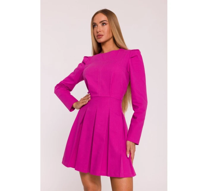 M884 Denimové šaty - růžové