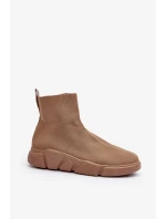 Dámská sportovní obuv s ponožkou Béžová Zirila Dámská sportovní obuv s ponožkou Béžová Zirila