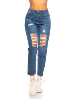 Sexy Highwaist Jeans mit Rissen MOM FIT