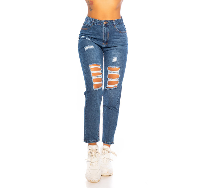 Sexy džíny s vysokým pasem a krátkými nohavicemi MOM FIT