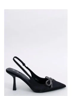 Dámské saténové lodičky s otevřenou patou Černá Mix model 19648858 - Inello