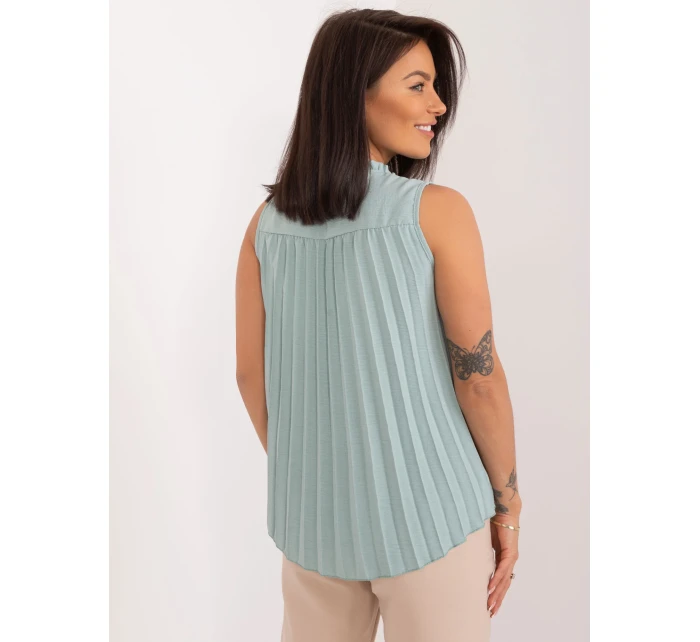 Bluzka model 21156176 pistacjowy - FPrice Bluzka model 21156176 pistacjowy - FPrice