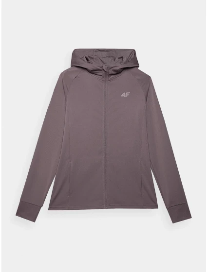 Dámská sportovní rychleschnoucí rozepínací mikina s kapucí 4F - hnědá