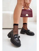 Kožené Dámské Mokasíny S Mašlí A Srdcem D&A Černé Kožené Dámské Mokasíny S Mašlí A Srdcem D&A Černé