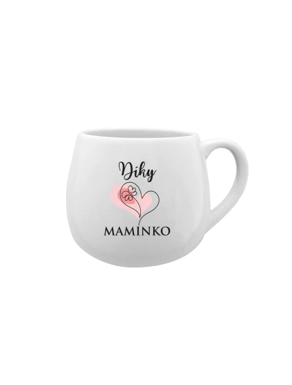 DÍKY MAMINKO - bílý keramický hrníček 300 ml
