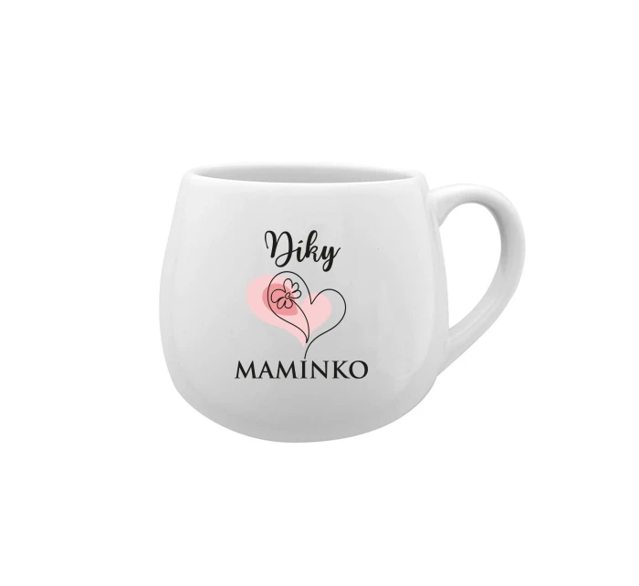 DÍKY MAMINKO - bílý keramický hrníček 300 ml