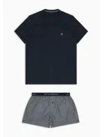 Pánské pyžamo 111339 4R576 66936 tm. modré s proužkem - Emporio Armani