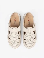 Módní dámské  polobotky hnědé na plochém podpatku