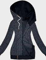 Dámská rozepínací mikina se srdíčky, tmavě modrá (2315)