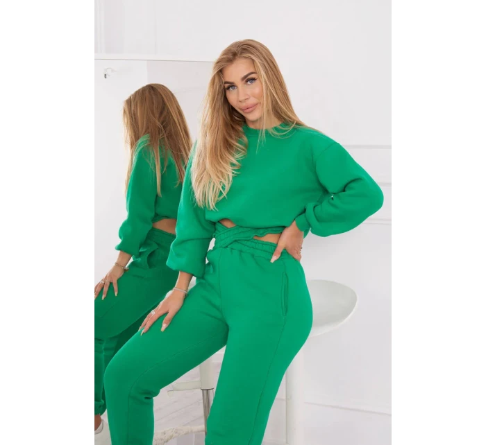 Zateplený set s krátkou mikinou zelený Zateplený set s krátkou mikinou zelený