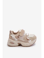 Dětské Sportovní Tenisky Na Suchý Zip Bežové model 21664010 - Boto Dětské Sportovní Tenisky Na Suchý Zip Bežové model 21664010 - Boto