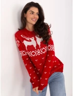 Sweter MI SW model 21791077 czerwony - FPrice Sweter MI SW model 21791077 czerwony - FPrice