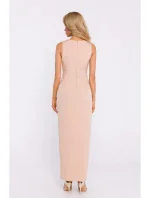 Maxi šaty ze látky béžové model 20555774 - Moe