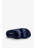 Lehké chlapecké pěnové pantofle s přezkami tmavě modrá Adirnaca Lehké chlapecké pěnové pantofle s přezkami tmavě modrá Adirnaca
