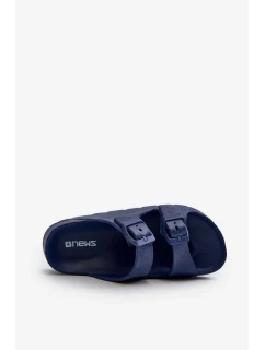 Lehké chlapecké pěnové pantofle s přezkami tmavě modrá Adirnaca