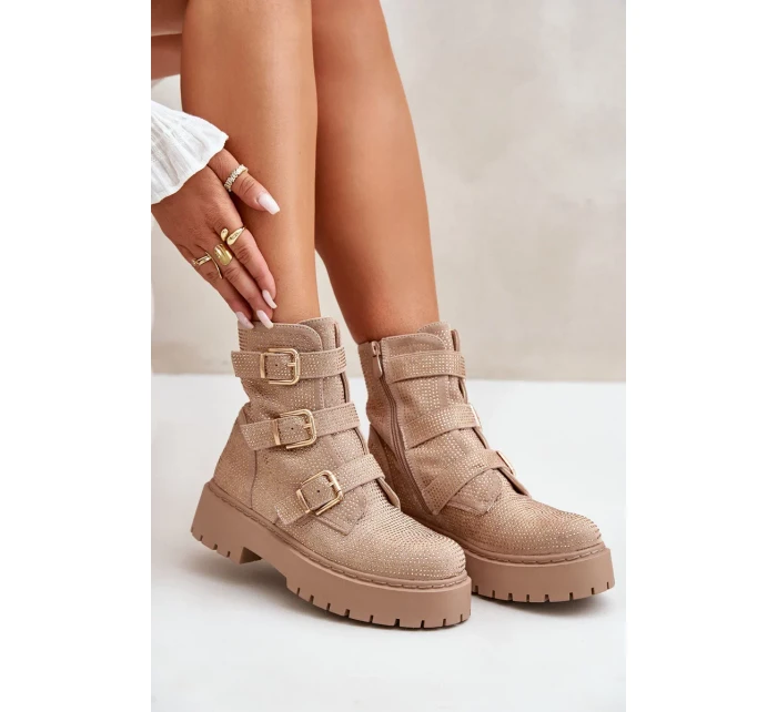 Zateplené Dámské Kotníkové Boty s Ozdobou Béžové Ciascia Zateplené Dámské Kotníkové Boty s Ozdobou Béžové Ciascia