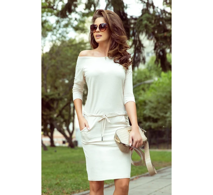 Dámské sportovní šaty v béžové melanžové barvě 13-109