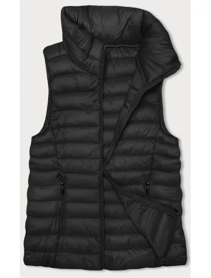 Černá dámská prošívaná vesta se stojáčkem model 20828084 - J.STYLE Černá dámská prošívaná vesta se stojáčkem model 20828084 - J.STYLE