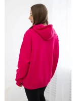 Zateplená bavlněná mikina s kapucí Love fuchsie Zateplená bavlněná mikina s kapucí Love fuchsie