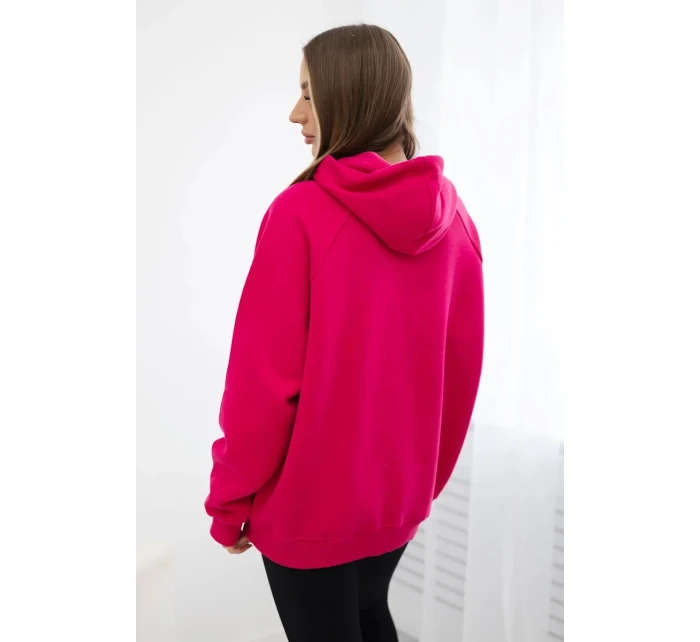 Zateplená bavlněná mikina s kapucí Love fuchsie Zateplená bavlněná mikina s kapucí Love fuchsie