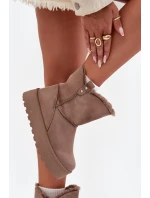 Dámské Sněhule Na Platformě S Kožíškem Tmavě Béžové model 21706852 - Boto Dámské Sněhule Na Platformě S Kožíškem Tmavě Béžové model 21706852 - Boto