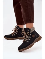 Zateplené kotníkové boty trapery dámské černé model 21714493 - Boto