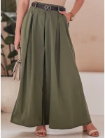 FLOWES khaki FashionStreet kalhotová sukně s páskem UY2593