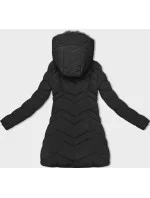 Černá dámská zimní bunda s kožešinovou podšívkou (LHD-23023) Černá dámská zimní bunda s kožešinovou podšívkou (LHD-23023)