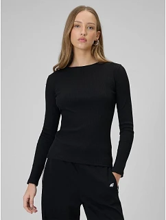 Dámský žebrovaný úplet slim fit s dlouhým rukávem model 22209690 dámské - 4F