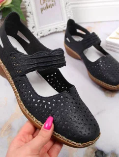 W model 22008934 tmavě modrá kožená polobotka - Rieker