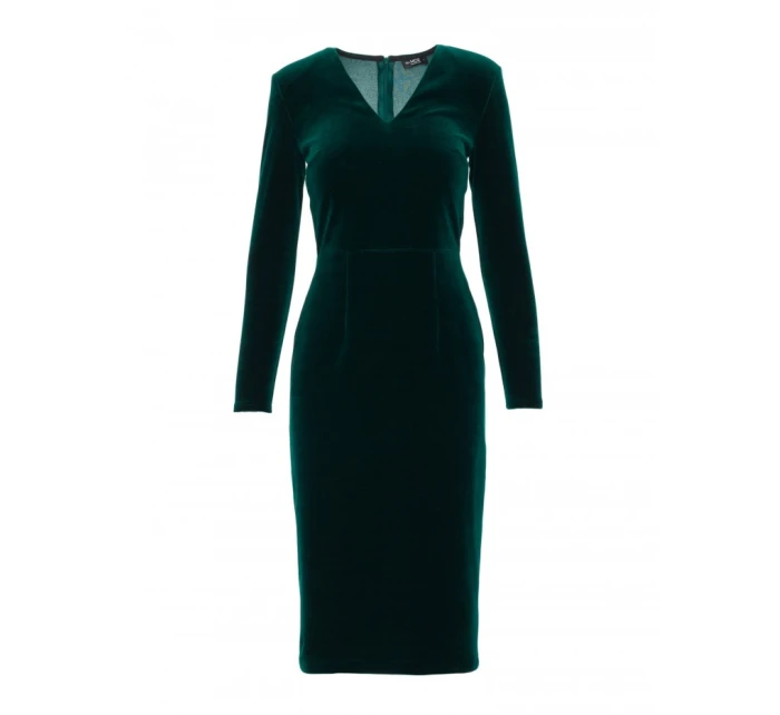 model 21479322 Sametové šaty na tělo zelené - Moe